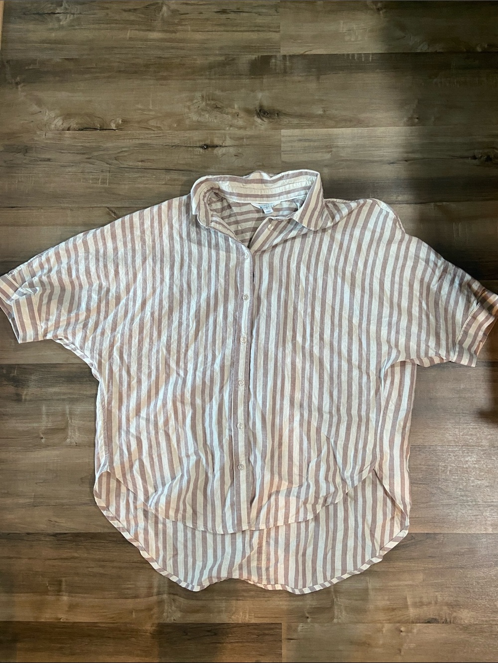 Market & Spruce Women's Short-Sleeve Linen Blend Button-Down